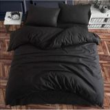 Siyah Ranforce Dokuma Çift Kişilik Nevresim Takımı Lastikli Çarşaf 200X220, 123SIYAHNEVR - Çok Renkli - 100 x 100 cm