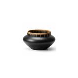 Siyah Rattan Dikişli El Yapımı Vazo Minimalist