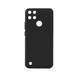 Siyah Realme C25Y ile Uyumlu Kılıf Silikon Rubber Telefon Kılıfı ve Kabı Darbe Emici, İnce ve Yumuşak Dokulu, Kaymaz Tasarım