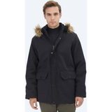 Siyah Regular Fit Casual Dokuma Mont