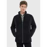 Siyah Regular Fit Dik Yaka Casual Dokuma Mont