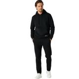 Siyah Regular Fit Kapüşonlu Cepli Sweatshirt Düz Paça Erkek Eşofman Takımı 2XL