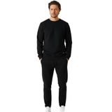 Siyah Relaxed Fit Bisiklet Yaka Sweatshirt Düz Paça Erkek Eşofman Takımı XL