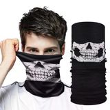Siyah Renk Dikişsiz Çok Fonksiyonlu Çene Kafatası Yüz Maskesi Baf Buff Bandana Boyunluk Bileklik (5517)
