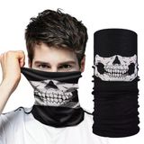 Siyah Renk Dikişsiz Çok Fonksiyonlu Çene Kafatası Yüz Maskesi Baf Buff Bandana Boyunluk Bileklik (5570)