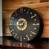 Siyah Renk Gold Sayılı Hediyelik Ahşap Dekoratif Ev Hediyelik Duvar Saati 50cm Gold - Siyah