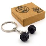 Siyah Renk Halter Spor Ağırlık Fitness Bodybuilding Metal Anahtarlık KC335
