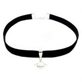 Siyah Renk Kadife Kadın Satürn Choker Kolye