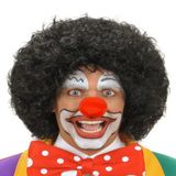 Siyah Renk Kıvırcık Afro Bonus Peruk ve Kırmızı Sünger B Seti