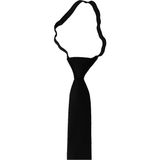 Siyah Renk Lastikli Hazır Bağlanmış 6 cm Genişliğinde Armürlü Kravat - Standart