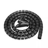 Siyah Renk spiral kablo düzenleyici kablo toplayıcı Ø 0.28mm1,5m