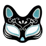 Siyah Renk Süet Kaplama Üzeri Gümüş Mavi Simli Kedi Maskesi 17x14 cm (5250)
