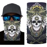 Siyah Renk Üzeri Likralı Beyaz Kafatası Kuru Kafa Baskılı Baf Buff Bandana 28X45 Cm