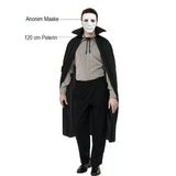 Siyah Renk Yakalı 120 Cm Pelerin Ve Beyaz Anonim Maske P147814s2401