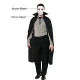 Siyah Renk Yakalı 120 Cm Pelerin Ve Beyaz Anonim Maske P85467s7327
