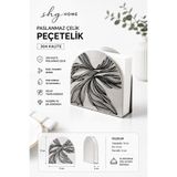 Siyah Renkli, Desenli Paslanmaz Çelik Peçetelik