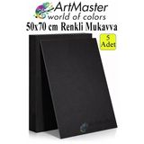 Siyah Renkli Mukavva 50X70 Cm 5 Adet 1 Paket Renkli Sert Karton 1.0 Mm Anasınıfı Hobi Etkinlik Okul Öncesi Elişi