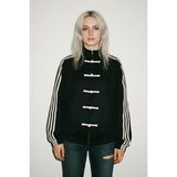 Siyah Retro Chinese Koleksiyonu Üç Şeritli Vintage Y2K Unisex Ceket