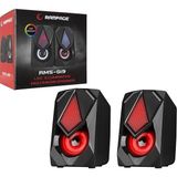 Siyah - Rgb Işıklı 1+1 Hoparlör Speakaer Set USB Kablo 2.0 Multimedya - 5W (3)