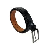 Siyah Rugan Hakiki Deri Düz Renk 3.5 Cm. Tokalı Klasik Kemer // Xd-201-Dksl-St