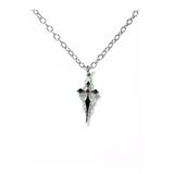 Siyah Sacina Gothic Haç Kolye – Unisex Metal Takı, 60 Cm Zincirli Gotik & Alternatif Stil