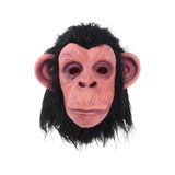 Siyah Sacli Kafaya Tam Gecmeli Lateks Sempanze Maskesi - Lateks Maymun Orangutan Goril Maske Et Maske
