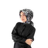 Siyah Şal Desen Vual İpek Eşarp