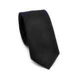 Siyah Şal Desenli Dokuma Kumaş Mendilli Slim Fit Kravat // SDK-250201 SDK250201