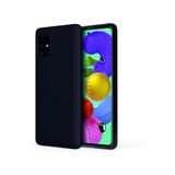 Siyah Samsung Galaxy A71 ile Uyumlu Kılıf Silikon Rubber Telefon Kılıfı ve Kabı Darbe Emici, İnce ve Yumuşak Dokulu, Kaymaz Tasarım