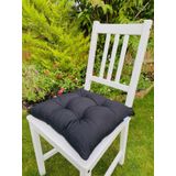 Siyah Sandalye Minderi Silikon Elyaflı Kare Minder Lüx Pamuklu Yıkanabilir Sandalye Minderi 40x40 Cm