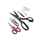 Siyah Saplı Çelik Somunlu Profesyonel Kumaş Kesim Makası Seti (10 Numara 25.5 Cm) - Çok Renkli - Standart - Otomatik