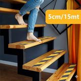 Siyah-Sarı Merdiven Zemin Kaydırmaz Bant, Arkası Yapışkanlı 5 cm x 15 M