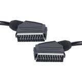 Siyah SCART - SCART Kablo, 21 Pin, 1.2 Metre, Erkek - Erkek Bağlantı