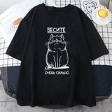 Siyah Senguu:: Cat Komik Grafik Rus Komut Dosyası Stil Yumuşak Ti - XL