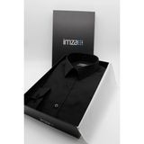 Siyah Sert Yaka Cepsiz Slim Fit Classic Pamuklu Gömlek 1004255324
