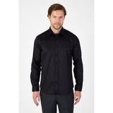 Siyah Sert Yaka Düz Classic %100 Pamuk Slim Fit Gömlek 1004250324 - XL