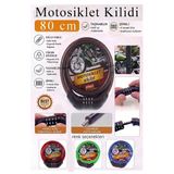 Siyah Şifreli Motosiklet Kilidi 80 Cm 1 Adet K-3682 Çelik Halat Plastik Kaplamalı Bisiklet Kiliti Motorsiklet Scooter