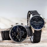 Siyah Silikon Kordonlu Silver Spor Çelik Kasa Sevgili Saatleri ST-303411