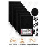 Siyah Simli Karton A5 15x20 cm 10 lu 1 Paket Simli Fon Kartonu Parıltılı Kağıt Anasınıfı Kreş Etkinlik Proje