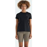 Siyah Sırt Yırtmaç Detaylı O Yaka Kısa Kollu Standart Kalıp Kadın T-Shirt - 97267