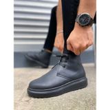 Siyah (Siyah Taban) Bağcıklı Erkek Sneaker Bot