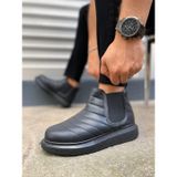 Siyah (Siyah Taban) Lastikli Erkek Sneaker Bot