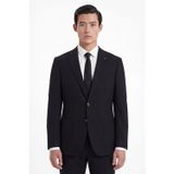 Siyah Slim Fit 6 Drop Mono Yaka Modal Kumaş Lastikli Bel Astarsız Takım Elbise