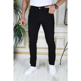 Siyah Slim Fit Likralı Erkek Kot Pantolon Dar Kesim Esnek Jean Normal Bel Phantom Jeans - 36