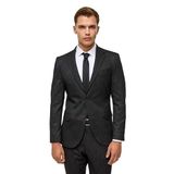 Siyah Slim Mono Yaka 6 Drop Takım Elbise