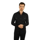 Siyah Slimfit Hediye Kutulu Gerçek Kot Erkek Gömlek M