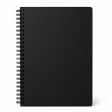 Siyah Spiralli Defter, Sert Karton Kapaklı, Düz Sayfa, 17x24 cm, 50 Yaprak, Çizim ve Not için