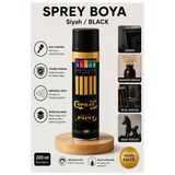 Siyah Sprey Boya 200 Ml 1 Adet Südor Hızlı Kuruyan Renkli Profesyonel Canlı Renk Ahşap Plastik Demir Metal Porselen Cam