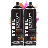 Siyah Sprey Boya 200 ml 2 Adet Hızlı Kuruyan Profesyonel Ahşap Plastik Demir Metal Cam Porselen Duvar Renkli