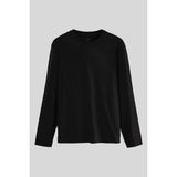 Siyah Standart Fit Basic O Yaka Uzun Kollu İnce Erkek T-Shirt - 87997